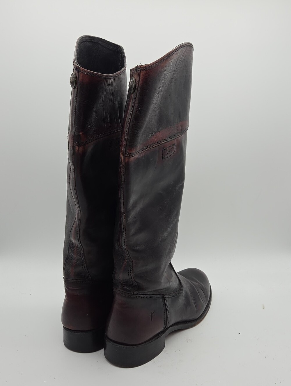 Rare FRYE Tall Burgundy Leather Boots Size 9 - Picture 5 of 10